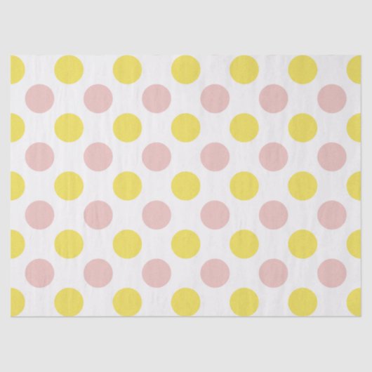 Cute Yellow and Pink Polka Dot  Tissuepapier (Voorkant)