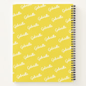 Cute Yellow and White Personalized Script Name Notitieboek (Achterkant)