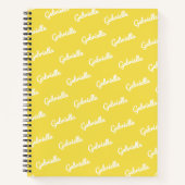 Cute Yellow and White Personalized Script Name Notitieboek (Voorkant)