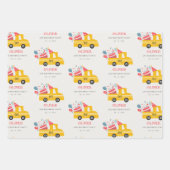 Cute Yellow Any Age Birthday Party Cake Truck Inpakpapier Vel (Voorkant)