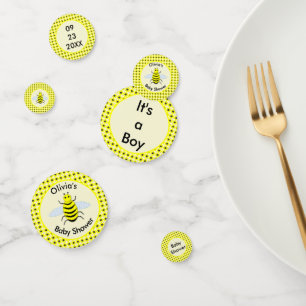 Cute Yellow Baby Bee Genderneutraal Baby shower Confetti