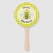 Cute Yellow Baby Bee Genderneutraal Baby shower Handwaaier (Achterkant)