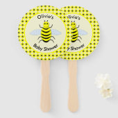 Cute Yellow Baby Bee Genderneutraal Baby shower Handwaaier (Voorkant en achterkant)