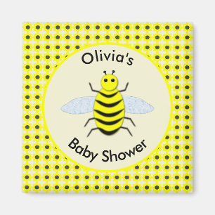 Cute Yellow Baby Bee Genderneutraal Baby shower Magneet