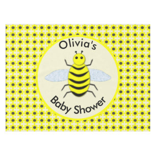 Cute Yellow Baby Bee Genderneutraal Baby shower Tafelkleed