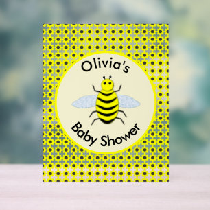 Cute Yellow Baby Bee Genderneutrale Aangepast Acryl Bord