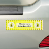 Cute Yellow Baby bee Geslacht Neutraal Aangepast Bumpersticker (Op auto)
