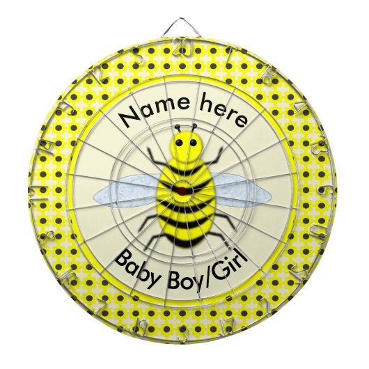 Cute Yellow Baby bee Geslacht Neutraal Aangepast Dartbord (Voorkant)