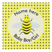 Cute Yellow Baby bee Geslacht Neutraal Aangepast Kubus (Voorkant)