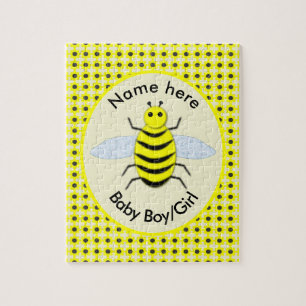 Cute Yellow Baby bee Geslacht Neutraal Aangepast Legpuzzel
