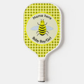Cute Yellow Baby bee Geslacht Neutraal Aangepast Pickleball Paddle (Achterkant)