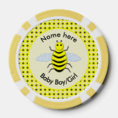 Cute Yellow Baby bee Geslacht Neutraal Aangepast Poker Chips (Achterkant)