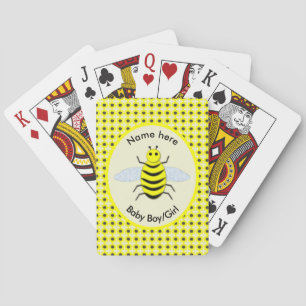Cute Yellow Baby bee Geslacht Neutraal Aangepast Pokerkaarten