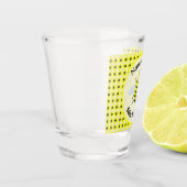 Cute Yellow Baby bee Geslacht Neutraal Aangepast Shot Glas (Links)