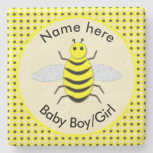 Cute Yellow baby bee Geslacht Neutraal Aangepast Stenen Onderzetter