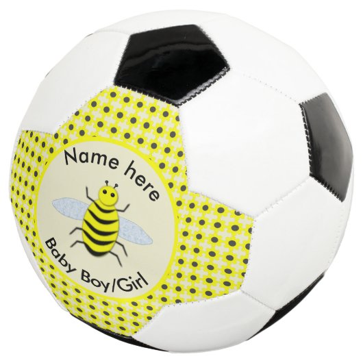 Cute Yellow Baby bee Geslacht Neutraal Aangepast Voetbal (Drie kwart)