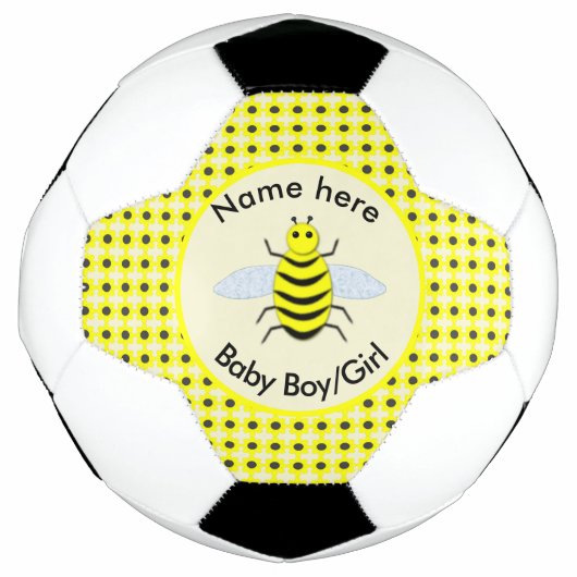 Cute Yellow Baby bee Geslacht Neutraal Aangepast Voetbal (Voorkant)