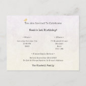 Cute Yellow Baby Bird With Balloon Invitation Brie Briefkaart (Achterkant)