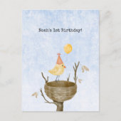 Cute Yellow Baby Bird With Balloon Invitation Briefkaart (Voorkant)