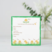 Cute Yellow Baby Chick Baby shower Kaart (Staand voorkant)