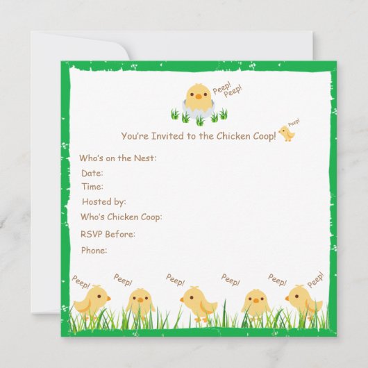 Cute Yellow Baby Chick Baby shower Kaart (Voorkant)