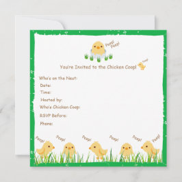 Cute Yellow Baby Chick Baby shower Kaart