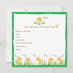 Cute Yellow Baby Chick Baby shower Kaart