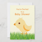 Cute Yellow Baby Chick Baby shower Kaart (Voorkant)