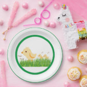 Cute Yellow Baby Chick Baby shower Papieren Bordje (Feest)