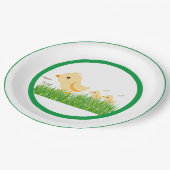 Cute Yellow Baby Chick Baby shower Papieren Bordje (Gekanteld)