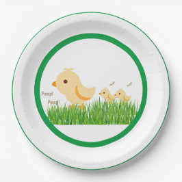 Cute Yellow Baby Chick Baby shower Papieren Bordje