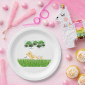 Cute Yellow Baby Chick Baby shower Papieren Bordje (Feest)