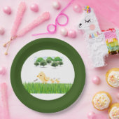 Cute Yellow Baby Chick Baby shower Papieren Bordje (Feest)