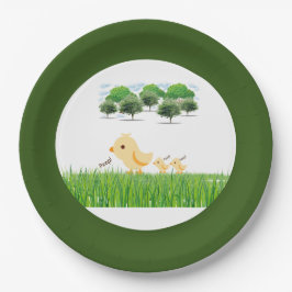 Cute Yellow Baby Chick Baby shower Papieren Bordje