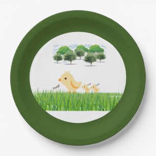 Cute Yellow Baby Chick Baby shower Papieren Bordje