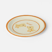 Cute Yellow Baby Chick Baby shower Papieren Bordje (Gekanteld)