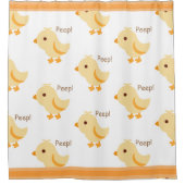 Cute Yellow Baby Chick Douchegordijn (Voorkant)