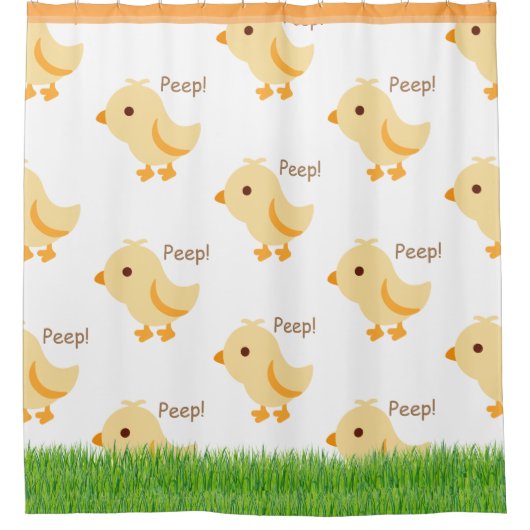 Cute Yellow Baby Chick Kinder Douchegordijn (Voorkant)