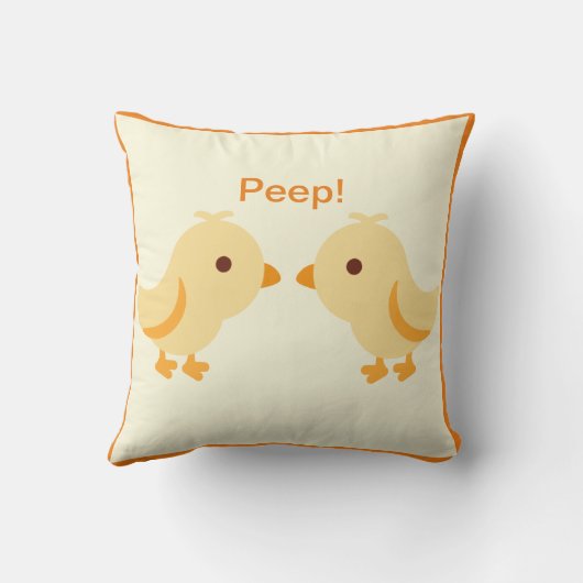 Cute Yellow Baby Chick Kussen (Achterkant)