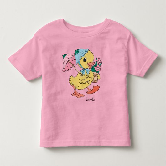 Cute Yellow Baby Duck in Spring Easter Kinder Shirts (Voorkant)