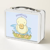 Cute yellow baby ducking cartoon illustratie (Achterkant)