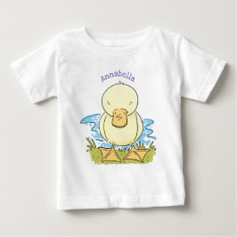 Cute yellow baby ducking cartoon illustratie