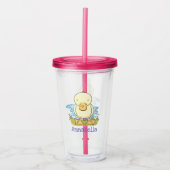 Cute yellow baby ducking cartoon illustratie acryl drinkbeker (Voorkant)