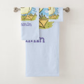 Cute yellow baby ducking cartoon illustratie bad handdoek (Insitu)