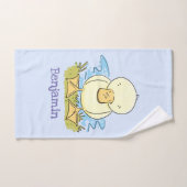 Cute yellow baby ducking cartoon illustratie bad handdoek (Handdoek)