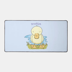 Cute yellow baby ducking cartoon illustratie bureaumat