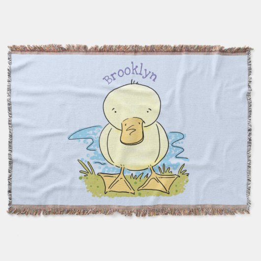 Cute yellow baby ducking cartoon illustratie deken (Voorkant)