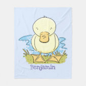 Cute yellow baby ducking cartoon illustratie fleece deken (Voorkant)