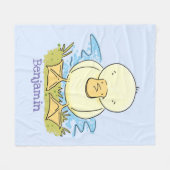 Cute yellow baby ducking cartoon illustratie fleece deken (Voorkant (Horizontaal))