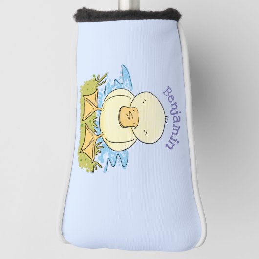 Cute yellow baby ducking cartoon illustratie golfheadcover (Draai 90)